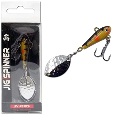 Abbildung von Wild Devil Baits Jig Spinner Spin Bleikopfspinner Spoon (10g, UV Perch)