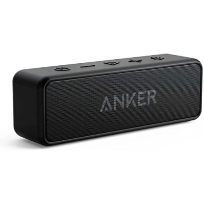 Abbildung von Anker SoundCore 2 Bluetooth Lautsprecher, Enormer Bass mit Dualen Treibern, 24h Akku, Verbesserter IPX7 Wasserschutz, Kabelloser Lautsprecher(Generalüberholt)
