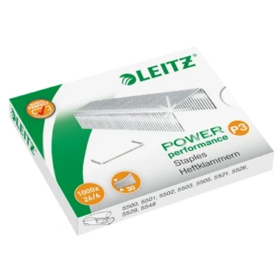 Abbildung von Original Leitz Heftklammern im Sparpaket Für Heftgerät 5500, 5501, 5502, 5504, 5505, 5508, 5522, 5524, 5526, 5533, 5560 und Heftzange 5548. (1.000, 26/6 (Art. 5572))