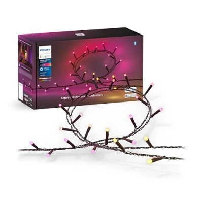 Abbildung von Philips Hue Festavia Lichterkette, White &amp; Color Ambiance, dimmbar, 250 Mini LEDs, 20 m Länge, wasserdicht, kompatibel mit Amazon Alexa (Echo Echo Dot)