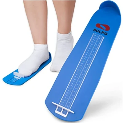 Abbildung von SULPO Fußmessgerät Schuhgrößenmessung von 15 bis 48 Schuhgrößenmesser kinder Ideal für die Größenbestimmung Schuhen Blau