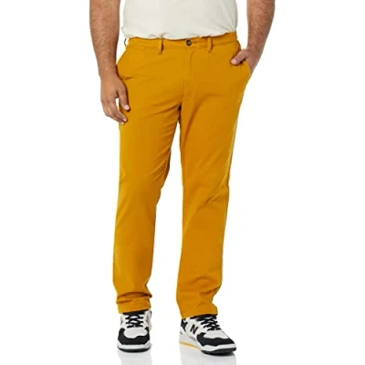 Abbildung von Amazon Essentials Herren Legere Stretch Chinohose mit Enger Passform, Dunkles Kamelbraun, 32W / 30L
