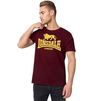 Abbildung von Lonsdale Herren Logo T Shirt, Vintage Oxblood, 5XL
