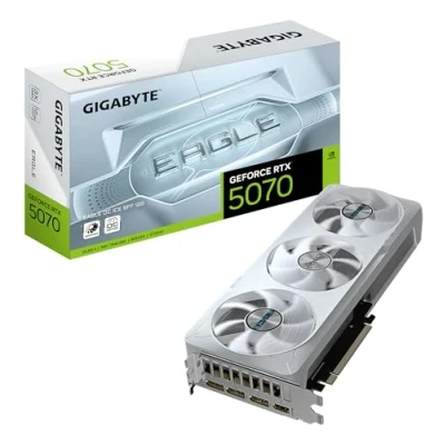 Abbildung von Gigabyte GeForce RTX 5070 Eagle OC ICE SFF 12G Grafikkarte 12GB GDDR7, 192 Bit, PCI E 5.0, 2587 MHz Core Clock, 3 x DP 2.1a, 1 HDMI 2.1b, NVIDIA DLSS 4, GV N5070EAGLEOC 12GD