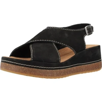 Abbildung von Clarks Kassanda Plateausandalette, Damen, Größe: 42, Black nubuck Schuhe