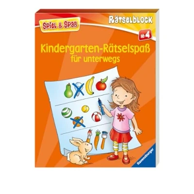 Abbildung von Kindergarten Rätselspaß für unterwegs Rätselbuch ab 4 Jahre, Reisespiele Kinder (Spiel &amp; Spaß Rätselblock)