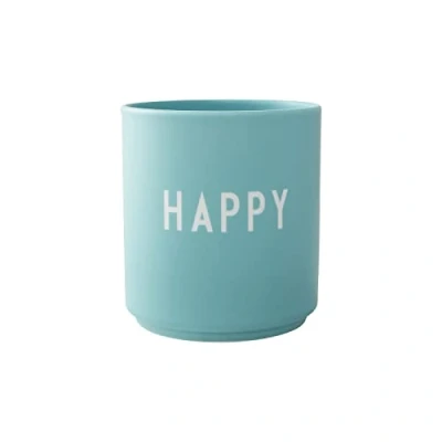 Abbildung von Design Letters Kaffeebecher Lieblingsbecher Weihnachtsgeschenke für Männer, Frauen Ideal Weihnachtsdeko, Tischdeko Weihnachten Tasse mit Spruch Porzellan Kaffeetassen HAPPY 250 Ml