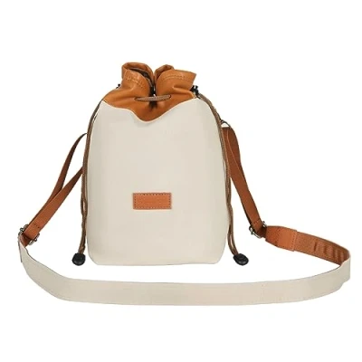 Abbildung von TARION Objektivbeutel mit Tragegurt, Objektivtasche aus Canvas PU Leder, Gepolstert Schutzbeutel Kameratasche Groß für DSLR Kamera Objektive