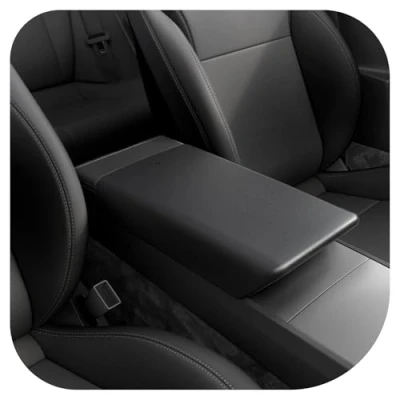 Abbildung von Spigen Tesla Model 3 Highland 2024 Mittelarmlehne Abdeckung, Armlehne Abdeckung Schutzhülle Innenraum für Zubehör Schwarz