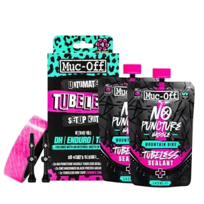 Abbildung von Muc Off Ultimate Tubeless Kit Setup Für Ready Fahrräder, DH/Enduro Enthält Felgenband, Fahrrad Flickzeug, Ventile und Reifendichtmittel