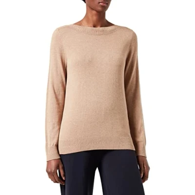 Abbildung von s.Oliver MIT Ubootausschnitt Strickpullover, Damen, Größe: 38, Sand melange