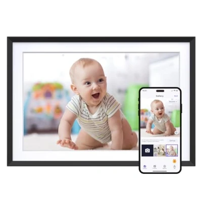 Abbildung von Dragon Touch 10.1&#039;&#039; WiFi Digitaler Bilderrahmen HD IPS Touchscreen, Auto Rotate, Sofortiges Teilen von Fotos/Videos, 16GB Speicher Familie und Freunde