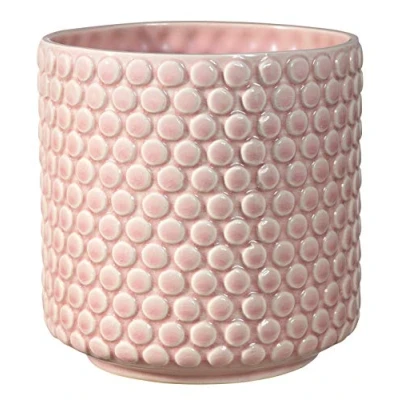 Abbildung von Bloomingville Blumentopf Dot Retro Übertopf Vintage Pflanztopf für Zimmerplanzen M (15,5 cm ø) Öffnung: 13 ø, rosa, Keramik