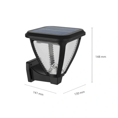 Abbildung von PHILIPS Outdoor Solar Vapora Wandleuchte 1,5W, Tageslichtsensor, 2700 Kelvin, IP44 wetterfest, schwarz