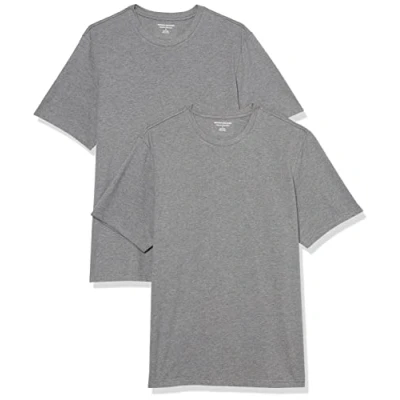 Abbildung von Amazon Essentials Herren Kurzärmeliges T Shirt mit Rundhalsausschnitt aus Baumwolle Regular Fit, 2er Pack, Grau Meliert, XS