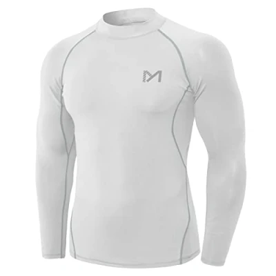 Abbildung von MEETYOO Kompressionsshirt Herren, Funktionsshirt Langarm Fitnessshirt Männer Atmungsaktiv Sportshirt Laufshirt für Laufen Sport Turnhalle