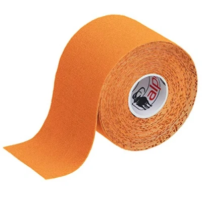 Abbildung von ALPIDEX Kinesiologie Tape 1/3/ 6/12 Rollen Viele Farben 5 m x cm Anwendungsbroschüre Elastisch Wasserfest Hautfreundlich Physio Muskel Set, Farbe:orange, Menge:1 Rolle