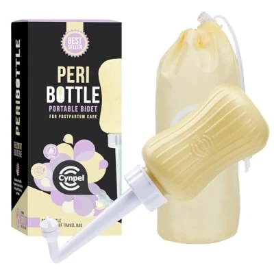 Abbildung von Cynpel Tragbares Bidet für die Wochenbett Intimhygiene 350 ml Intimdusche Frauen Peri Flasche Krankenhaus Tasche Mutterschaft Essentials Gelb