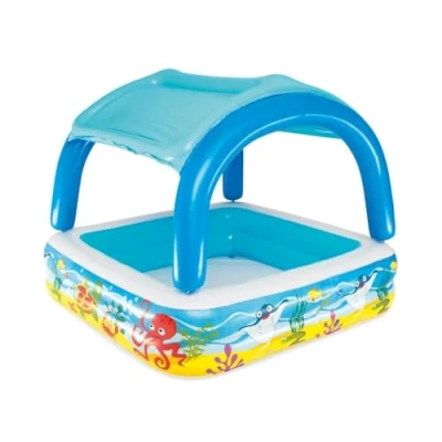 Abbildung von Bestway Planschbecken „Pavillon“ 140 x 114 cm, Quadratisch, Mehrfarbig, ab 2 Jahren
