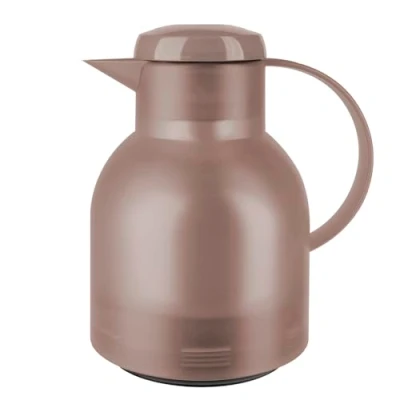 Abbildung von Emsa Samba Isolierkanne 509820 1 Liter Quick Press Verschluss 100% dicht 12h heiß, 24h kalt Dunkelbraun Transluzent