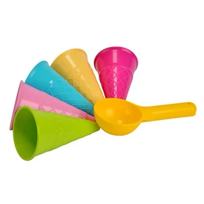 Abbildung von Simba 107108605 Sandformen Eis, 5 Waffeln, 1 Portionierer, Sandspielzeug, 15cm, Geschenkset, Sandkasten, Mehrfarbig