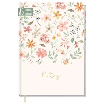 Abbildung von Notizbuch A5 liniert &quot;Wild Blossoms&quot; von Trendstuff by Häfft 124 Seiten, 62 Blatt ideal als Tagebuch, Bullet Journal, Ideenbuch, Schreibheft nachhaltig &amp; klimafreundlich