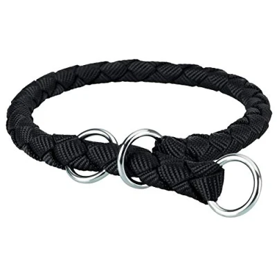 Abbildung von TRIXIE Cavo Zug Stopp Halsband Größe LXL: Halsumfang 5260 cm/ø 18 mm in schwarz Hundehalsband aus Gurtband für große bis sehr Hunde, rund geflochten, 144101