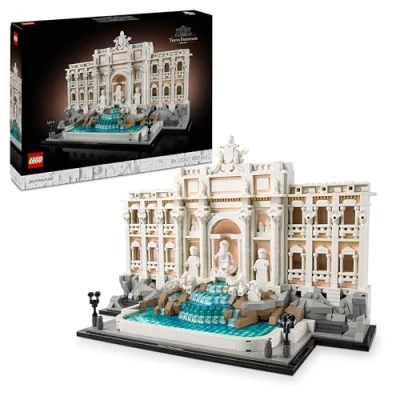 Abbildung von LEGO Architecture Trevi Brunnen Modell eines Wahrzeichens von Rom mit Minifiguren Skulpturen Sammlerstück für das Büro und Wohnzimmer Geschenk Erwachsene Architekturliebhaber 21062