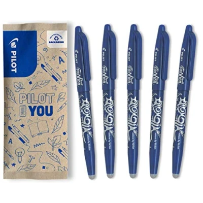Abbildung von PILOT FriXion Ball 0.7 Set 5 Stück Farbe Blau Radierbare Tintenroller 0,4 mm Strichstärke, angenehme Schreibführung zum Schreibenlernen, thermosensitive Tinte, mit austauschbarer Mine, 1 stück (5er Pack)