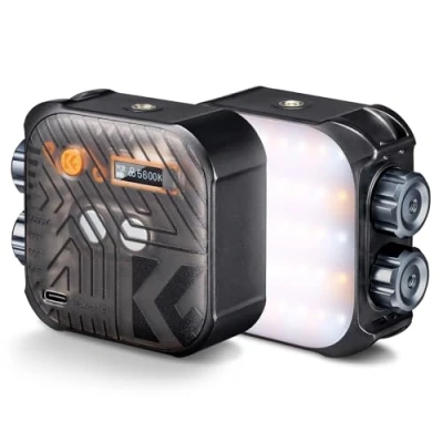 Abbildung von K&amp;F Concept 40 LED Duale Farbtemperatur Videolicht, 360 Vollfarbige Tragbare Fotoleuchte, 2500 9900K CRI 96+, 15 Lichteffekten, Mini Kamera Licht Akku für Vlogging, Selfie, Fotografieren, Schwarz