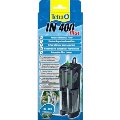 Abbildung von Tetra IN 400 plus Aquarium Innenfilter Filter für klares und gesundes Wasser, mechanische, biologische chemische Filterung, geeignet Aquarien mit 30 bis 60 Liter