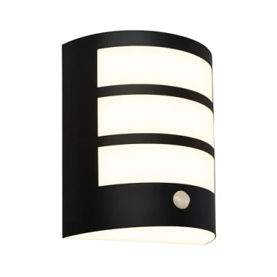 Abbildung von BRILONER LED Wandleuchte ohne Stromanschluss mit Bewegungsmelder, Dämmerungssensor, 20 sek. Timer, Wandlampe Akku, Wandbeleuchtung außen, Außenleuchte, 18x15x7 cm, Schwarz