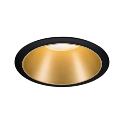 Abbildung von Paulmann 93395 Einbauleuchte Cole starr rund dimmbar Einbaustrahler Schwarz matt, Gold Spot Aluminium, Kunststoff Einbaulampe GU10