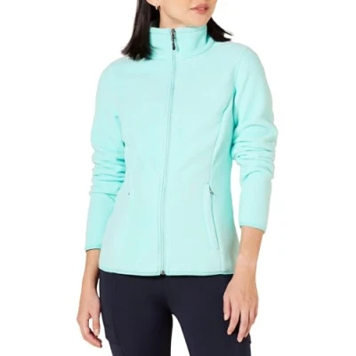 Abbildung von Amazon Essentials Damen Weiche Polarfleece Jacke mit durchgehendem Reißverschluss in klassischer Passform (erhältlich Übergrößen), Aquablau, L