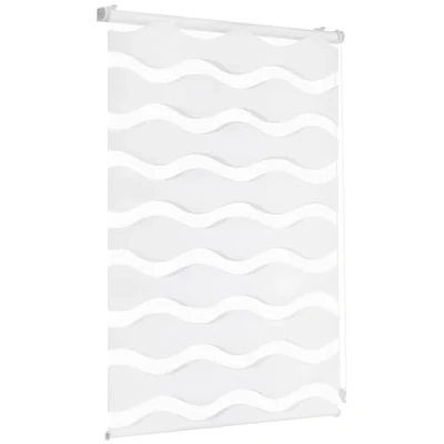 Abbildung von Sekey Doppelrollo Wellen Klemmfix ohne Bohren für Fenster, 40 cm breit, Duo Rollo Welle Jalousie Sonnenschutz, 40x130cm, Weiß