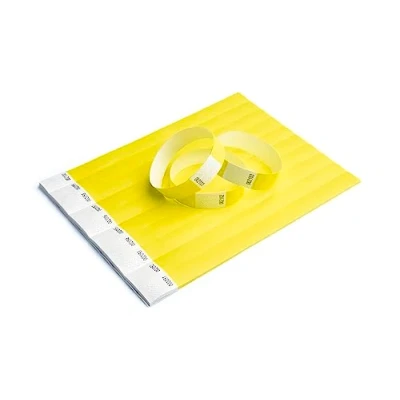 Abbildung von iboo 500 gelbe Tyvek Papierarmbänder für Kontrolle und Sicherheit Veranstaltungen, Abende, Festivals Reisen Eintrittsarmbänder