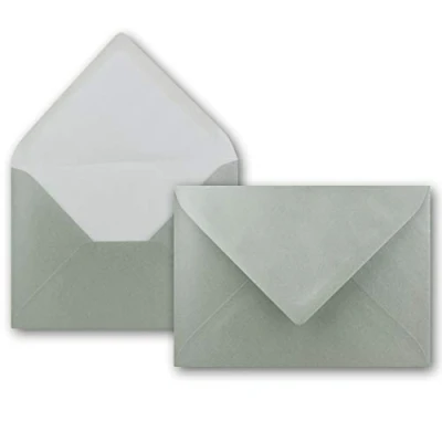 Abbildung von Metallic Briefumschläge in Silber 50 Stück metallisch glänzende DIN C5 Kuverts 22,9 x 16,2 cm Nassklebung ohne Fenster Weihnachten, Grußkarten Serie FarbenFroh