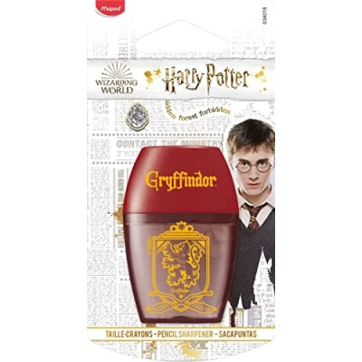 Abbildung von Maped 34018 Bleistift Anspitzer, Dosen Anspitzer HARRY POTTER, für dünne Stifte, mit Dose Haus Gryffindor, rot