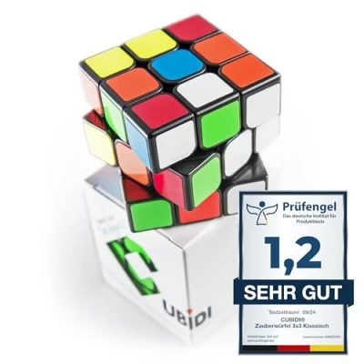 Abbildung von CUBIDI® Original Zauberwürfel 3x3 Klassisch Typ Los Angeles Speed Cube mit optimierten Dreheigenschaften Magic für Anfänger und Fortgeschrittene