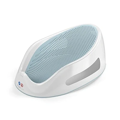 Abbildung von Angelcare ergonomischer Badesitz für die große Badewanne oder Dusche, Light Aqua, angenehm weiche Liegefläche