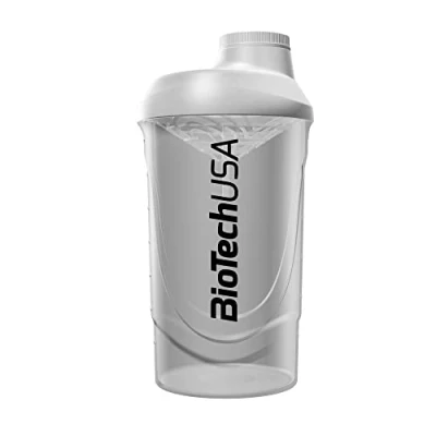 Abbildung von BioTechUSA Wave Shaker Shakerflasche 100% auslaufsicher Verbessertes Mischen Langlebig &amp; sicher Einfach zu benutzen reinigen, 600 ml, Transparente