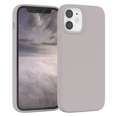 Abbildung von EAZY CASE Premium Silikon Handyhülle kompatibel mit iPhone 12 Mini, Slimcover Kameraschutz und Innenfutter, Silikonhülle, Schutzhülle, Bumper, Handy Case, Hülle, Softcase, Rosa Braun