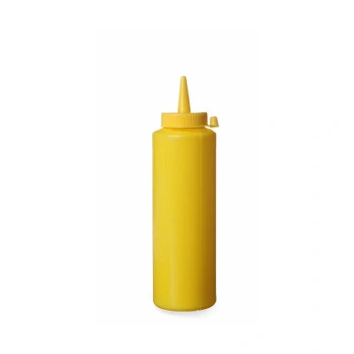 Abbildung von HENDI Quetschflasche 0,35 l Ø 5,5 x 20,5 cm transparent PP PET Kunststoff klein, Gastro Spenderflasche Saucen Soßen