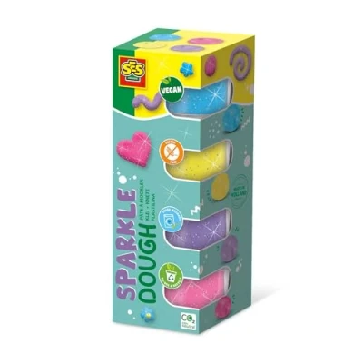 Abbildung von SES Creative 00515 Feel good Knete Sparkle (4x90gr), Vegan, Glutenfrei für Kinder ab 1 Jahr