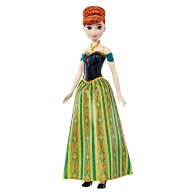 Abbildung von Mattel DISNEY Die Eiskönigin Singende Anna Puppe 30 sekündiger Song Ausschnitt, klassisches Schlossoutfit, abnehmbarer weicher Rock, kämmbare Haare, für Kinder ab 3 Jahren, Deutsche Version,HMG41