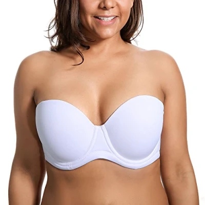 Abbildung von DELIMIRA Damen Trägerloser BH Bügel mit geformte Cups Weiss 85D