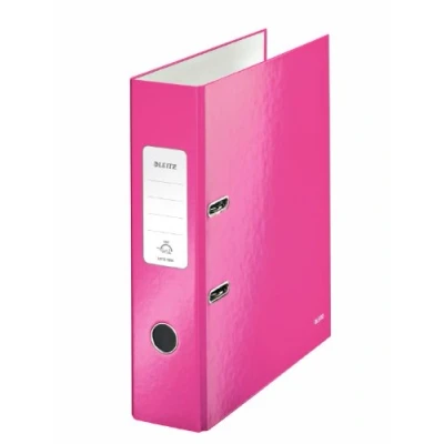 Abbildung von Leitz Qualitäts Ordner 180, A4, 8 cm Rückenbreite , laminierte Graupappe, Pink, WOW Serie, Design kann variieren, 10050023