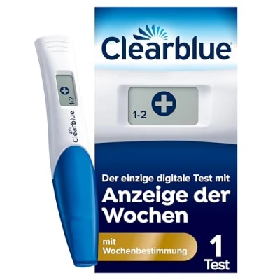 Abbildung von Clearblue Schwangerschaftstest Frühtest digital, Pregnancy Test, 1x Frühschwangerschaftstest/Schwangerschaftsfrühtest mit Wochenbestimmung, Schwangerschaft bestimmen, 25 mIU/ml