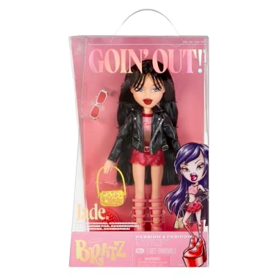 Abbildung von Bratz Goin&#039; Out! Doll Jade 1 Sammlerpuppe mit Accessoires, einem Outfit, einer Handtasche, Sonnenbrille und Bürste Kinderspielzeug ab 6 Jahren