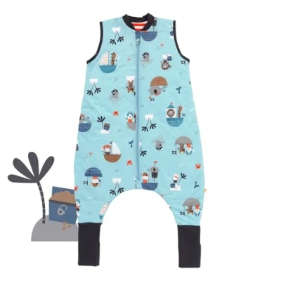 Abbildung von schlummersack Baby Schlafsack mit Füßen Sommer 1 Tog 70 cm dünn Pirat Beinen und verlängerten Bündchen für eine Körpergröße von 80cm Frühling